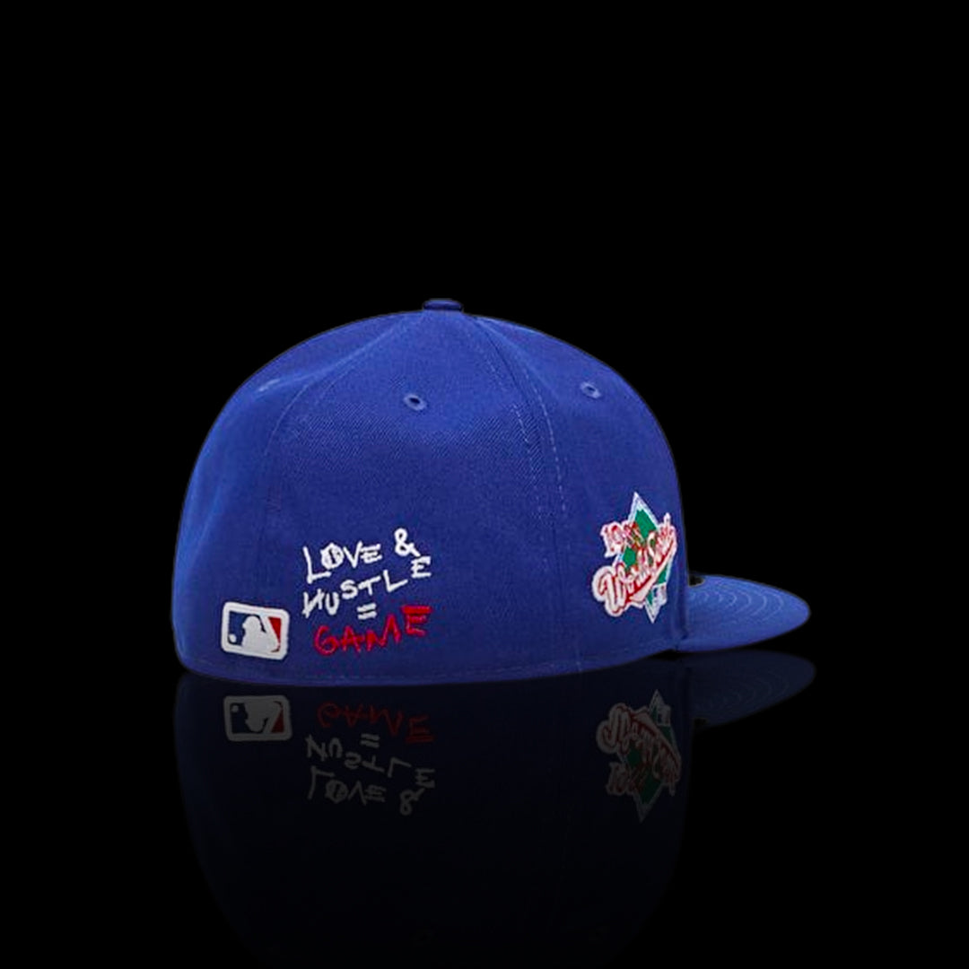 LA Dodgers TEAM HEART 1988 World Series New Era 59Fifty Fitted Hat (Team Color Gray Under Brim) Size 7 5/8