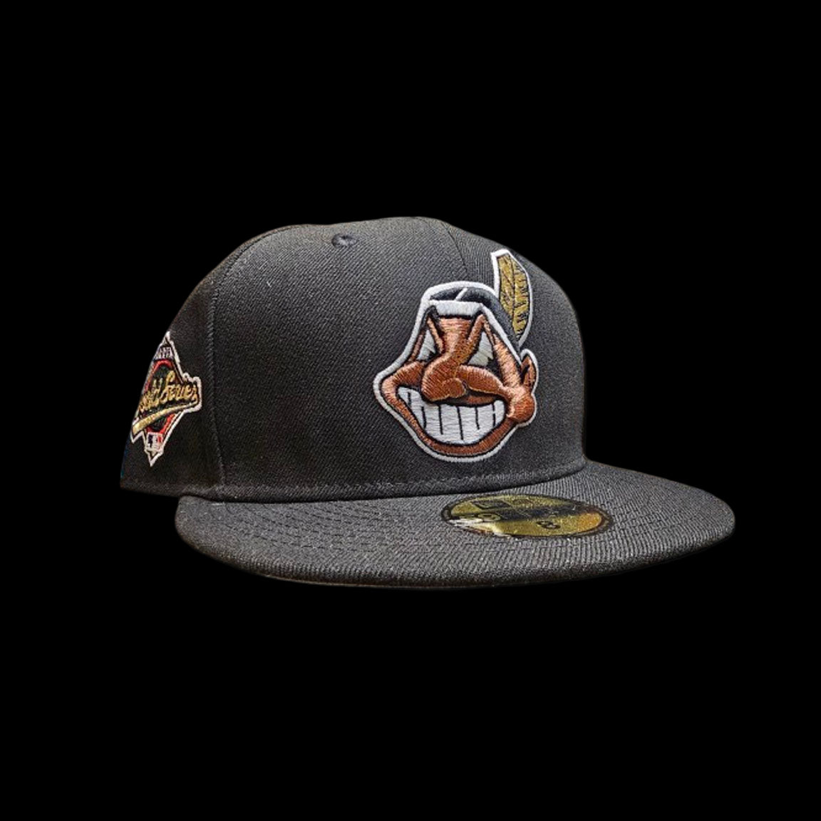 Cleveland Indians Black Hat Copper Head Chief Wahoo Fitted