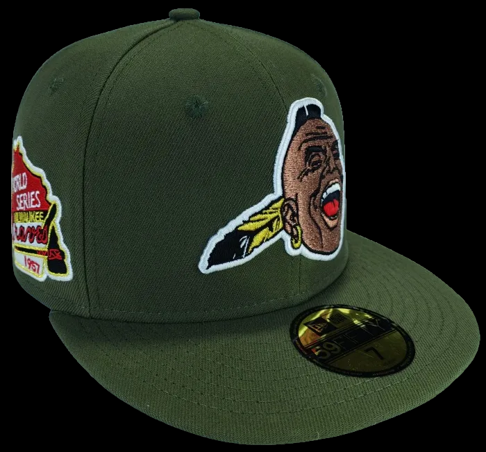 Atlanta Braves 1957 World Series Olive Green Copper Face | New era 59fifty Fitted