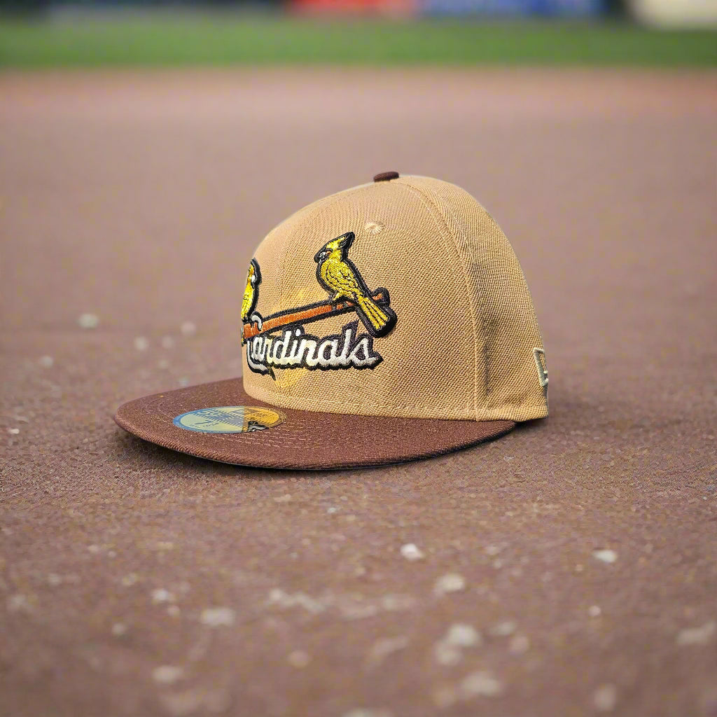 St. Louis Cardinals MLB:  1931 World Series Fitted Hat-Camel/Gray  7 3/8