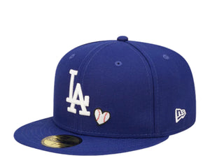 LA Dodgers TEAM HEART 1988 World Series New Era 59Fifty Fitted Hat (Team Color Gray Under Brim) Size 7 5/8