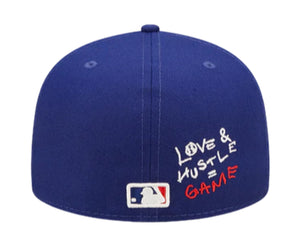 LA Dodgers TEAM HEART 1988 World Series New Era 59Fifty Fitted Hat (Team Color Gray Under Brim) Size 7 5/8