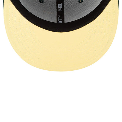 Dark Green Oakland Athletics Soft Yellow Bottom 1989 World Series Side Patch Bloom New Era 59Fifty Fitted