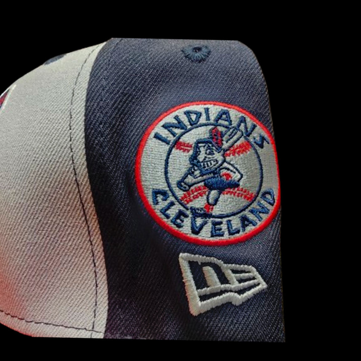 2 Tone Cleveland Indians Chief Wahoo Fitted Hat
