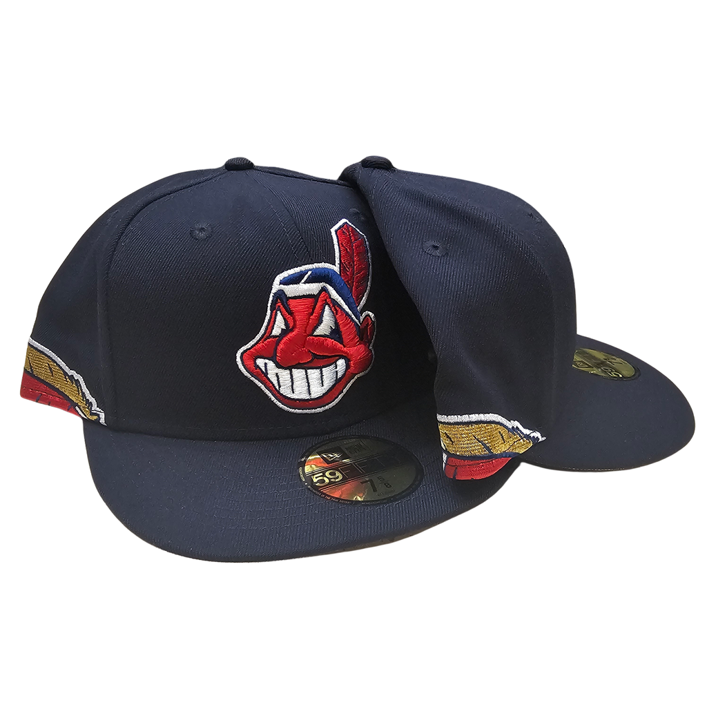 All Blue Cleveland Indians Chief Wahoo Feather 59fifty New Era