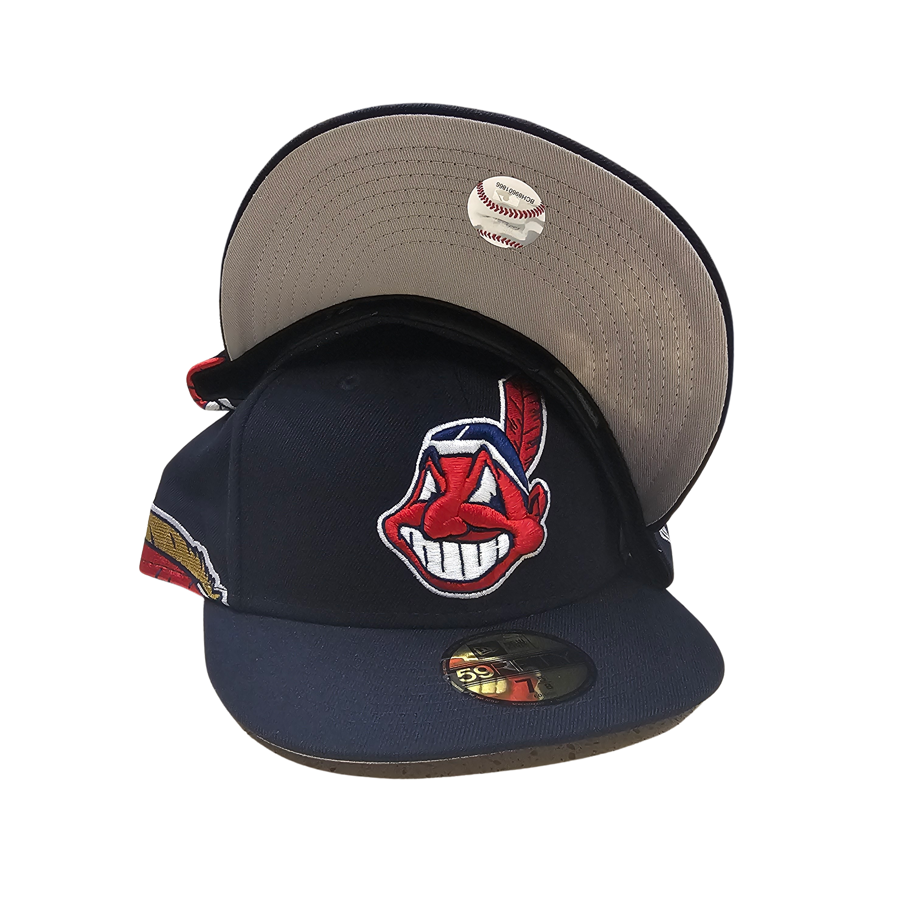 All Blue Cleveland Indians Chief Wahoo Feather 59fifty New Era