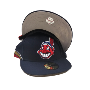 All Blue Cleveland Indians Chief Wahoo Feather 59fifty New Era