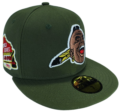 Atlanta Braves 1957 World Series Olive Green Copper Face | New era 59fifty Fitted