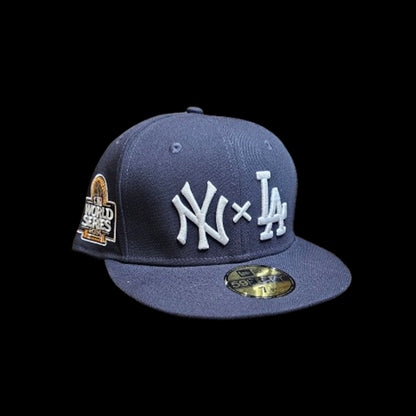 New Era NY New York Yankees X Los Angeles Dodgers 59FIFTY Cooperstown 2024 World Series Side Patch Fitted Cap