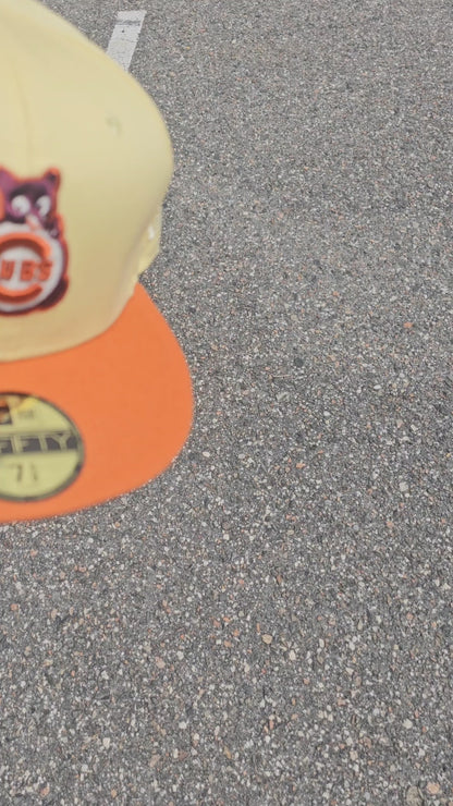 New Era 59Fifty Fitted Visor - Soft Yellow, Rust Orange, Maroon - Chicago Cubs 1990 All Star Game Patch (BF)