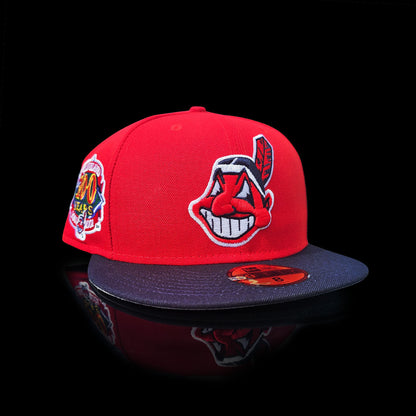 Cleveland Indians Blue On Red Chief Wahoo 59fifty
