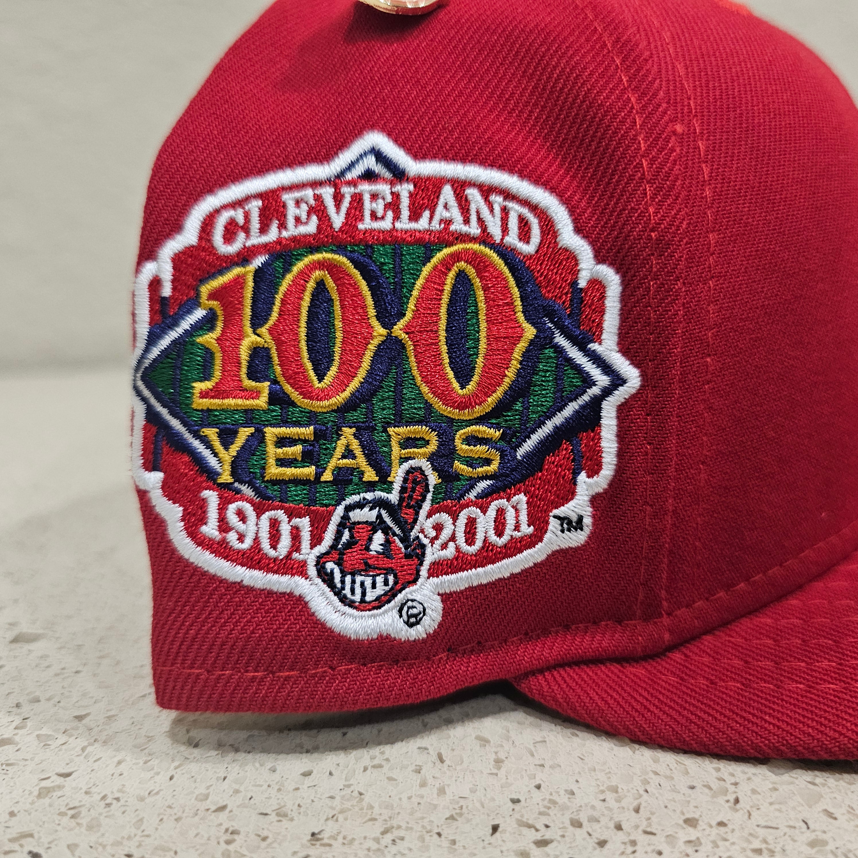 Cleveland Indians New Era All Red With 100 Year Anniversary Side Patch