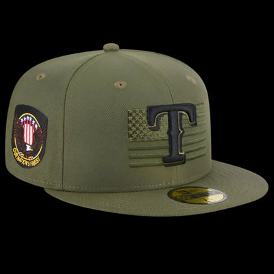 Texas Rangers Green 2023 Armed Forces Day Low Profile 59FIFTY Fitted Hat