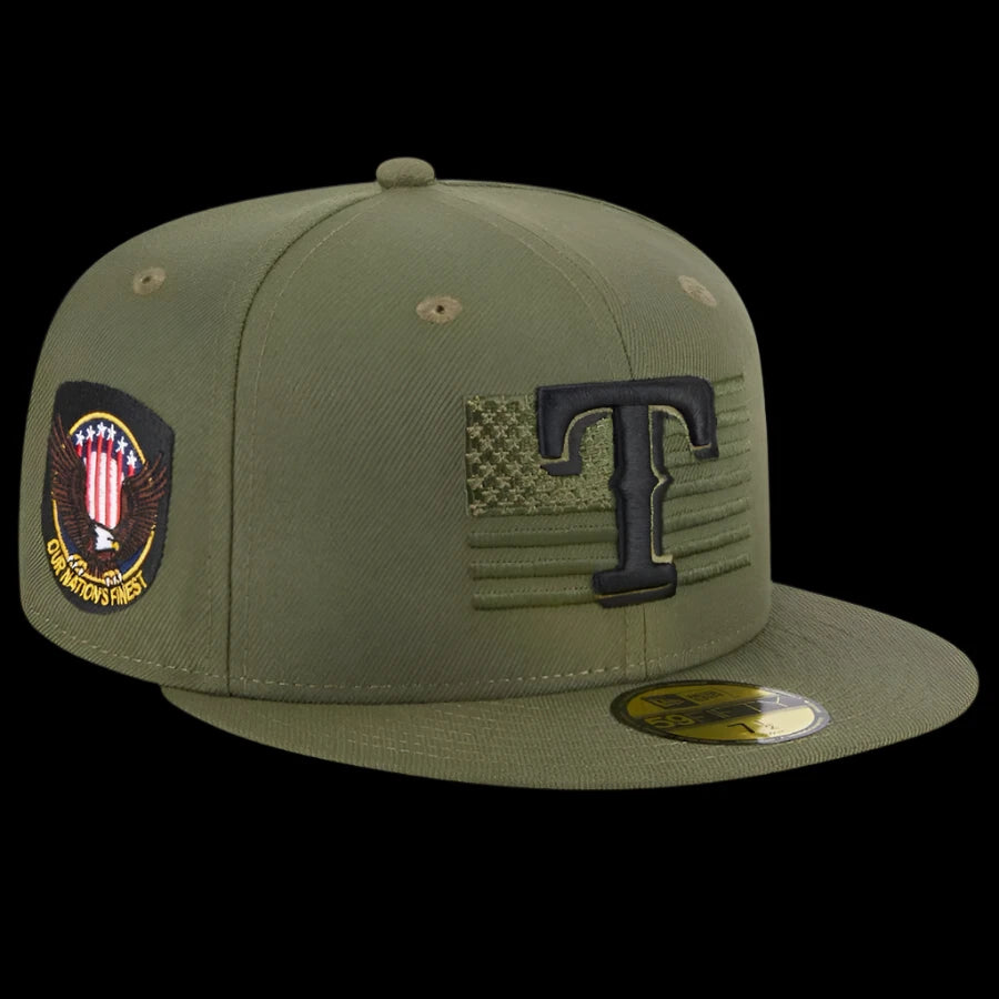 Texas Rangers Green 2023 Armed Forces Day Low Profile 59FIFTY Fitted Hat