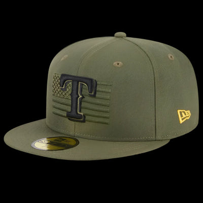 Texas Rangers Green 2023 Armed Forces Day Low Profile 59FIFTY Fitted Hat