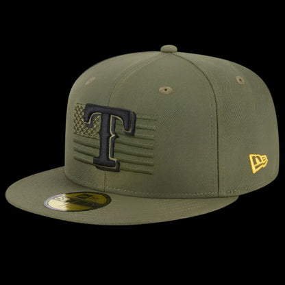Texas Rangers Green 2023 Armed Forces Day Low Profile 59FIFTY Fitted Hat