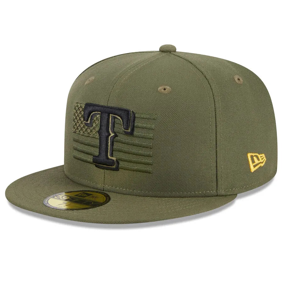 Texas Rangers Green 2023 Armed Forces Day Low Profile 59FIFTY Fitted Hat