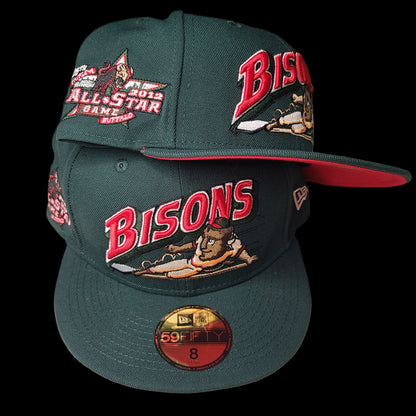 New Era: MiLB Bisons Dark Green Fitted Hat (BF)