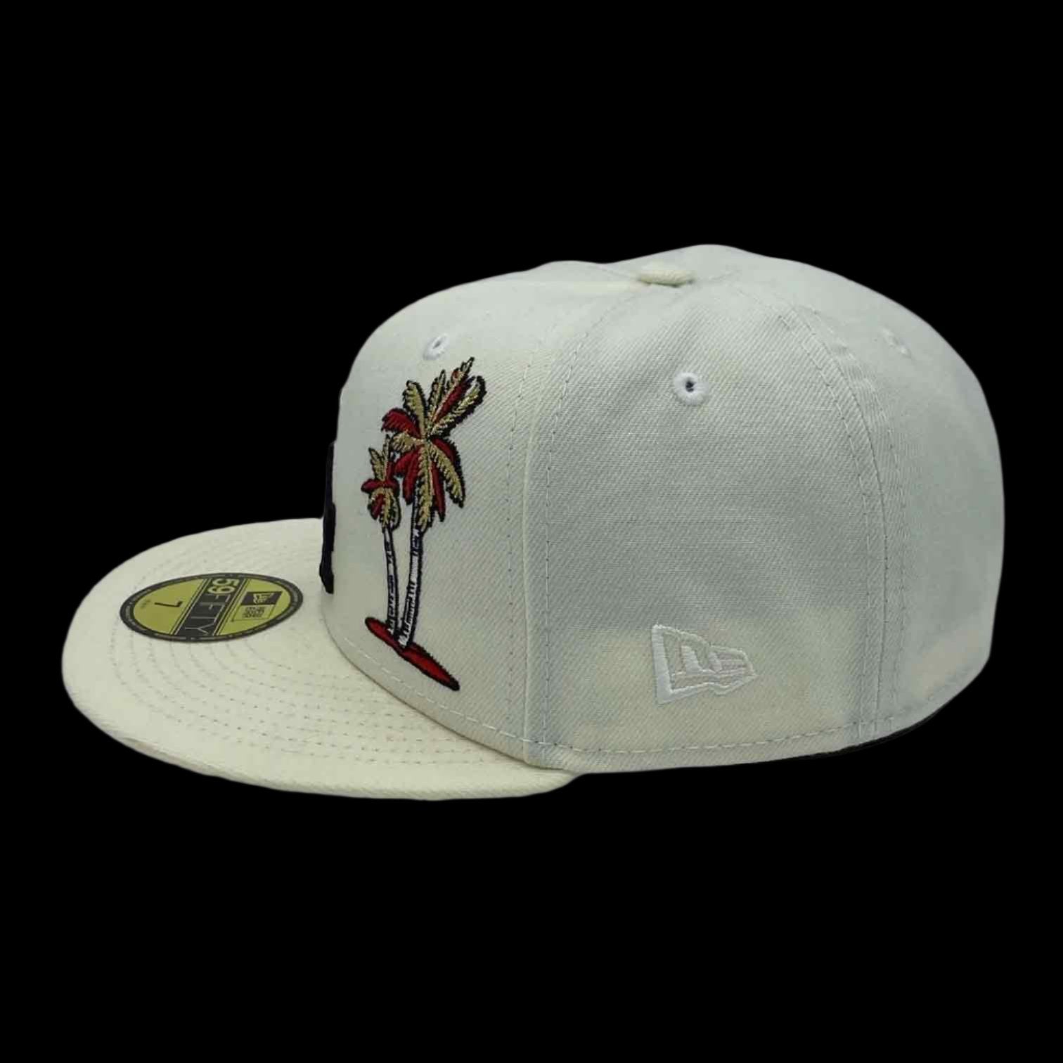 LA Dodgers Palm Trees New Era 59FIFTY Chrome Fitted Hat Red Bottom