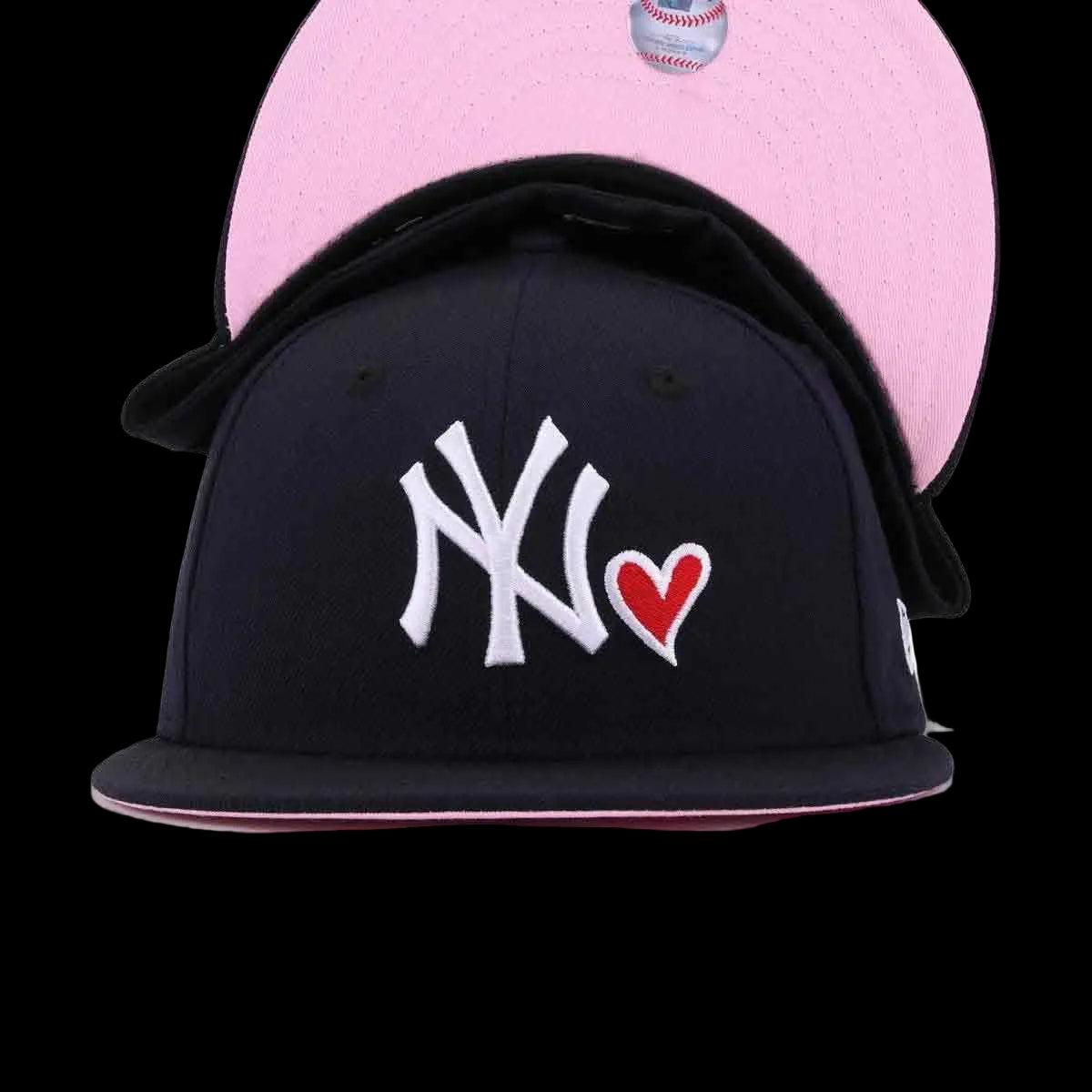 New York Yankees Navy, Red Heart Pink Bottom New Era 59Fifty Fitted