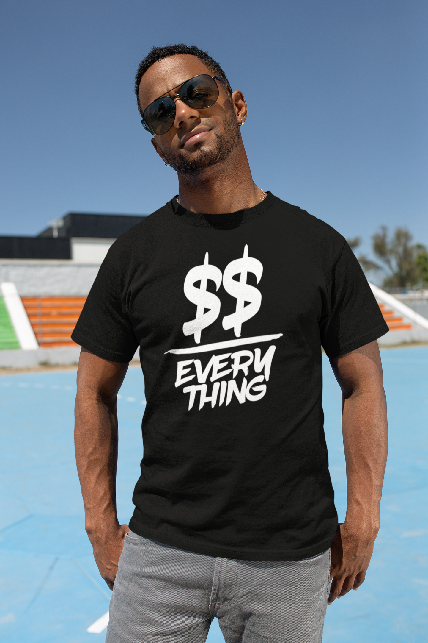 Money Over Everything: A Hustlers Motto (White Logo)